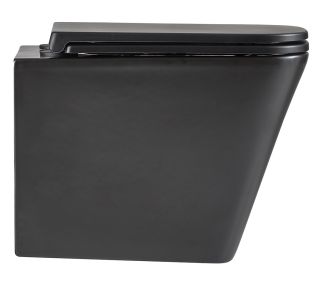 Подвесной унитаз Lemark Florex 9612002 безободковый с сиденьем микролифт чёрный матовый